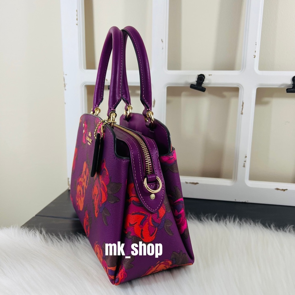 COACH Mini Lillie Jumbo Floral Satchel - Picture 5 of 14
